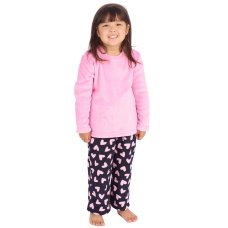 15C679: Girls Plush Top & Super Soft Printed Fleece Lounge Pant (3-8 Years)